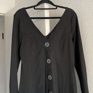 Black long sleeve skater dress